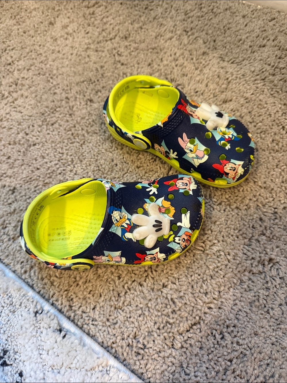 Kids Navy & Neon Yellow Character Slip-On Clog